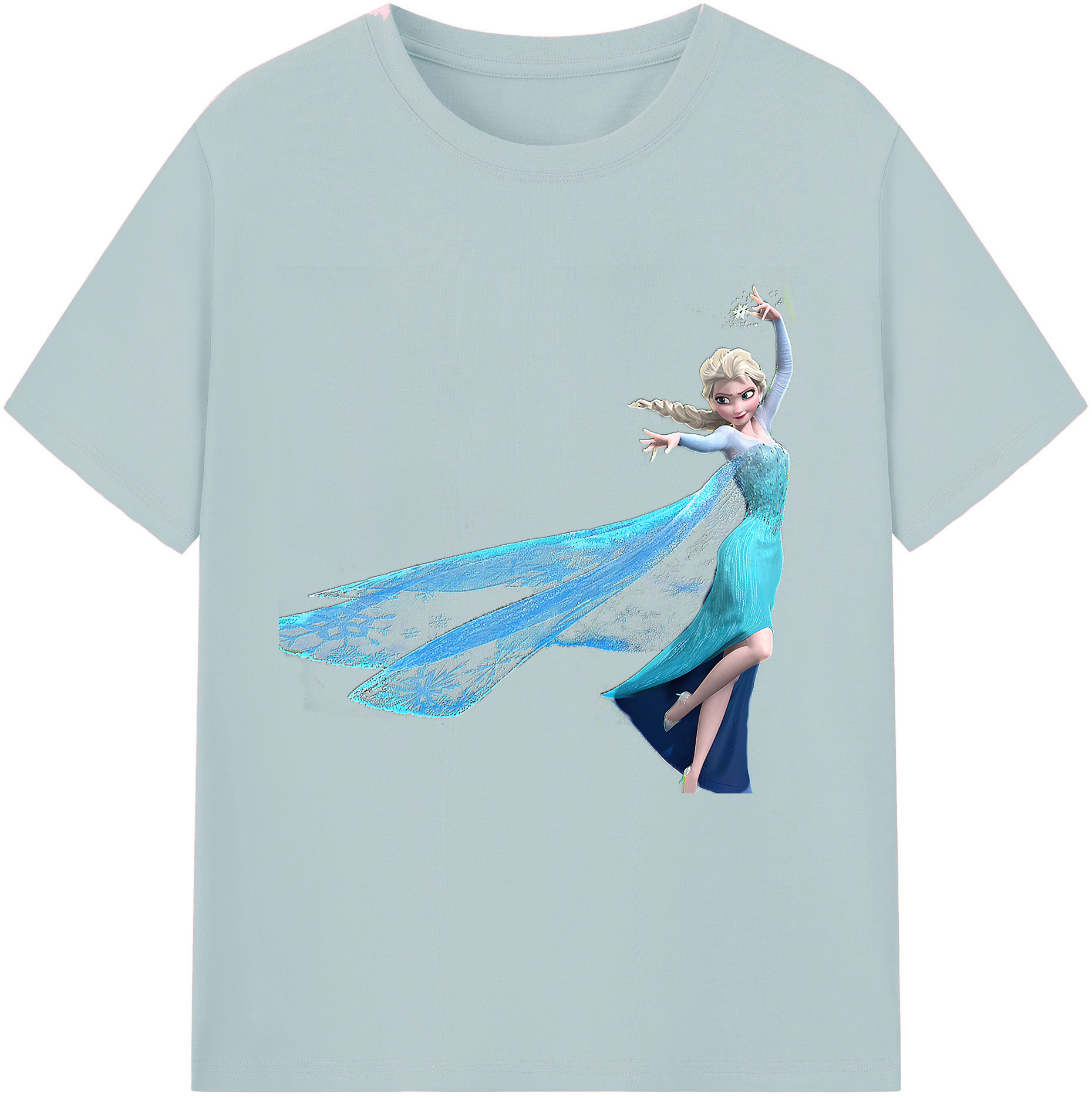 （画像用） アナと雪の女王 アンナ エルサ Frozen Anna Elsa 綿100％半袖Tシャツ（フロントプリント）
